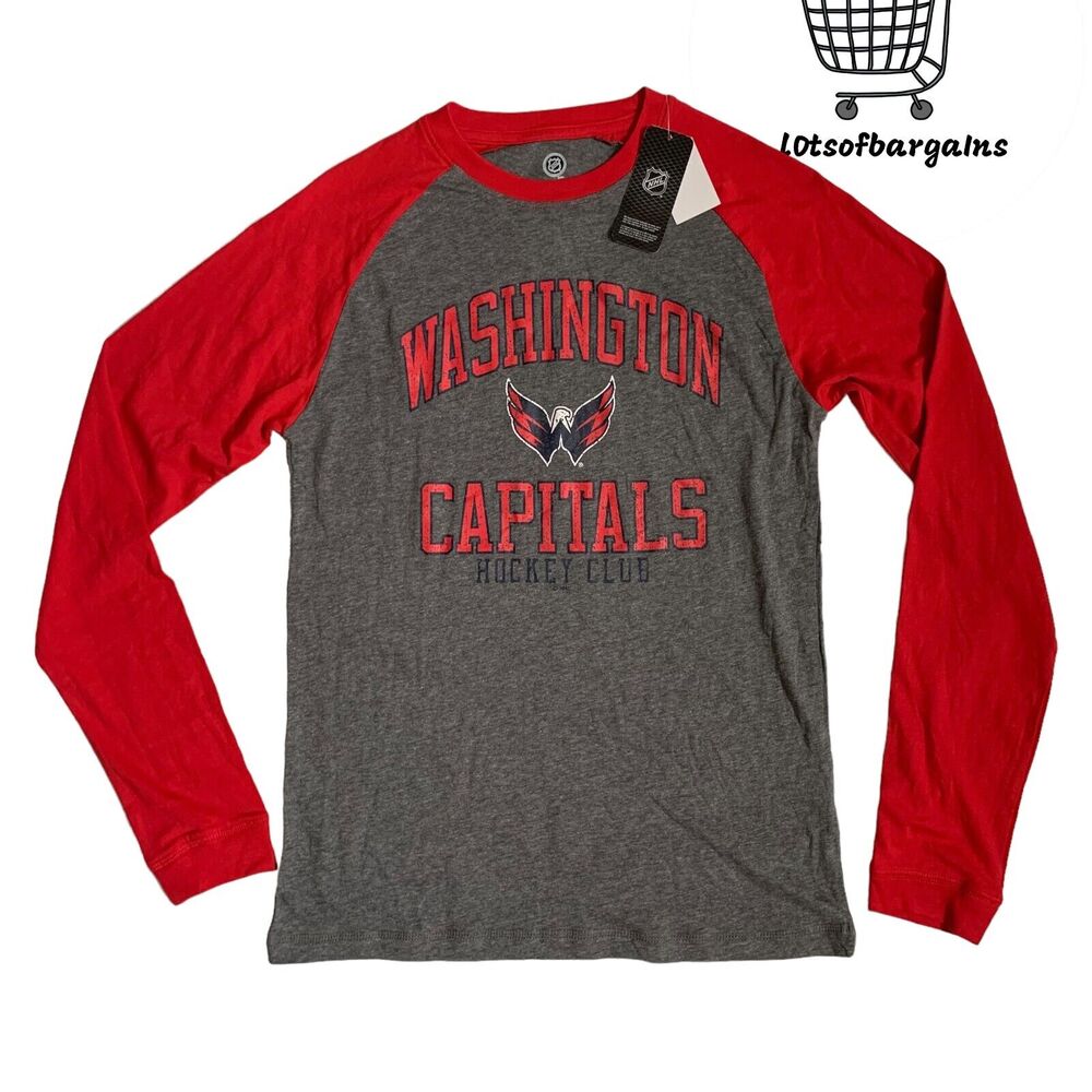 NHL Washington Capitals Raglan Long Sleeve NHL T-Shirt Men's Size S 34/36 New
